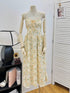 Ladies Spaghetti Straps Floral Print Long Dress